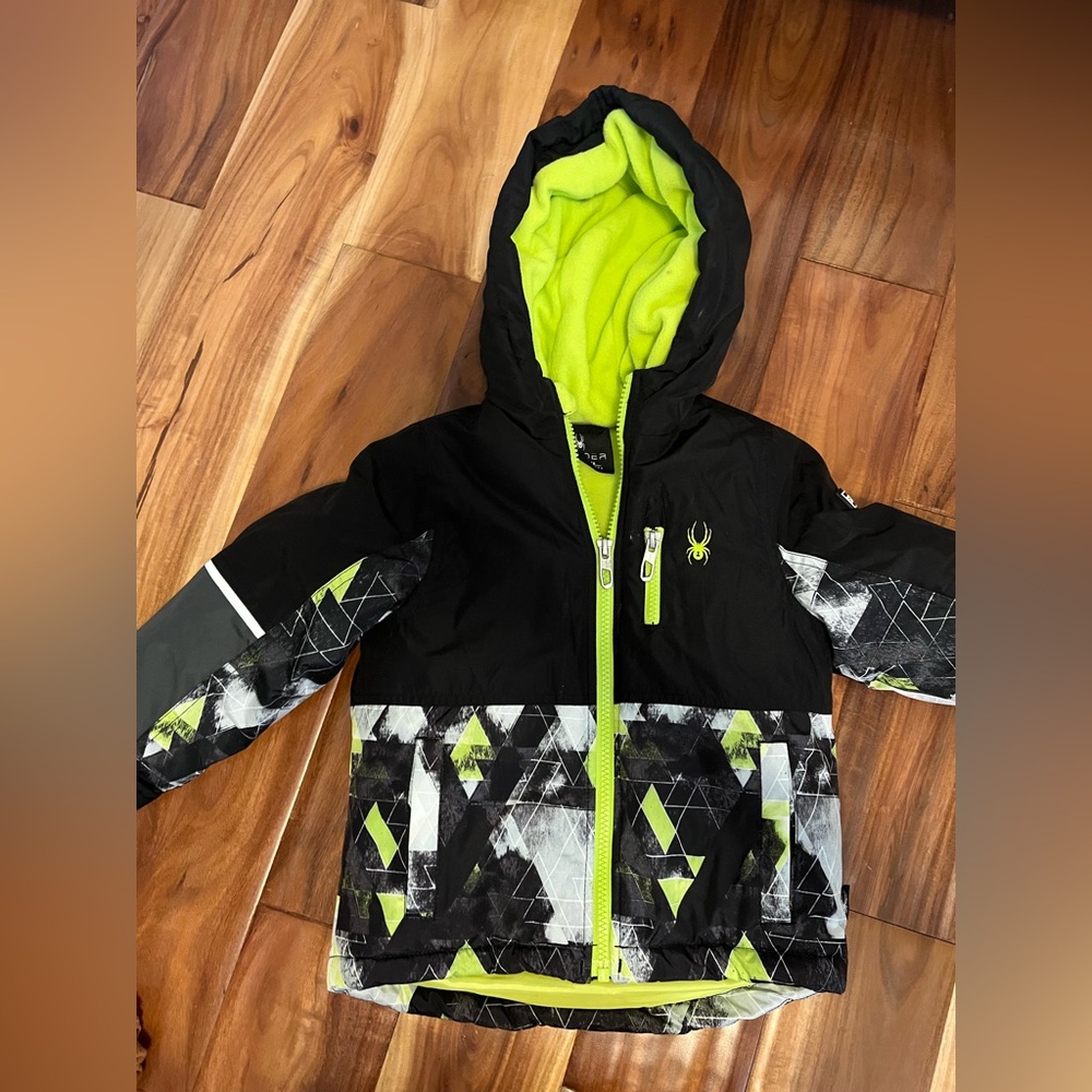Spyder Black and Neon Green Coat